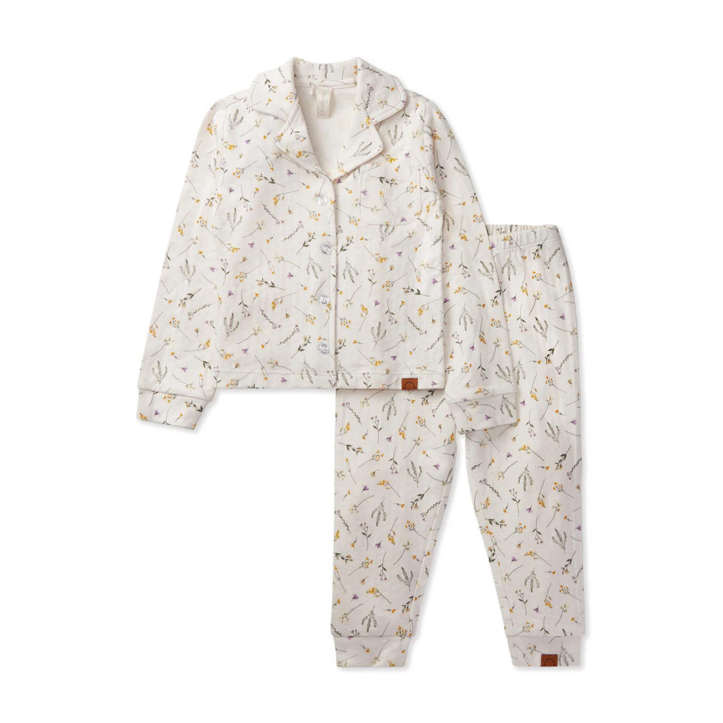 Minimoi Girls Floral Pointelle Pajama Set