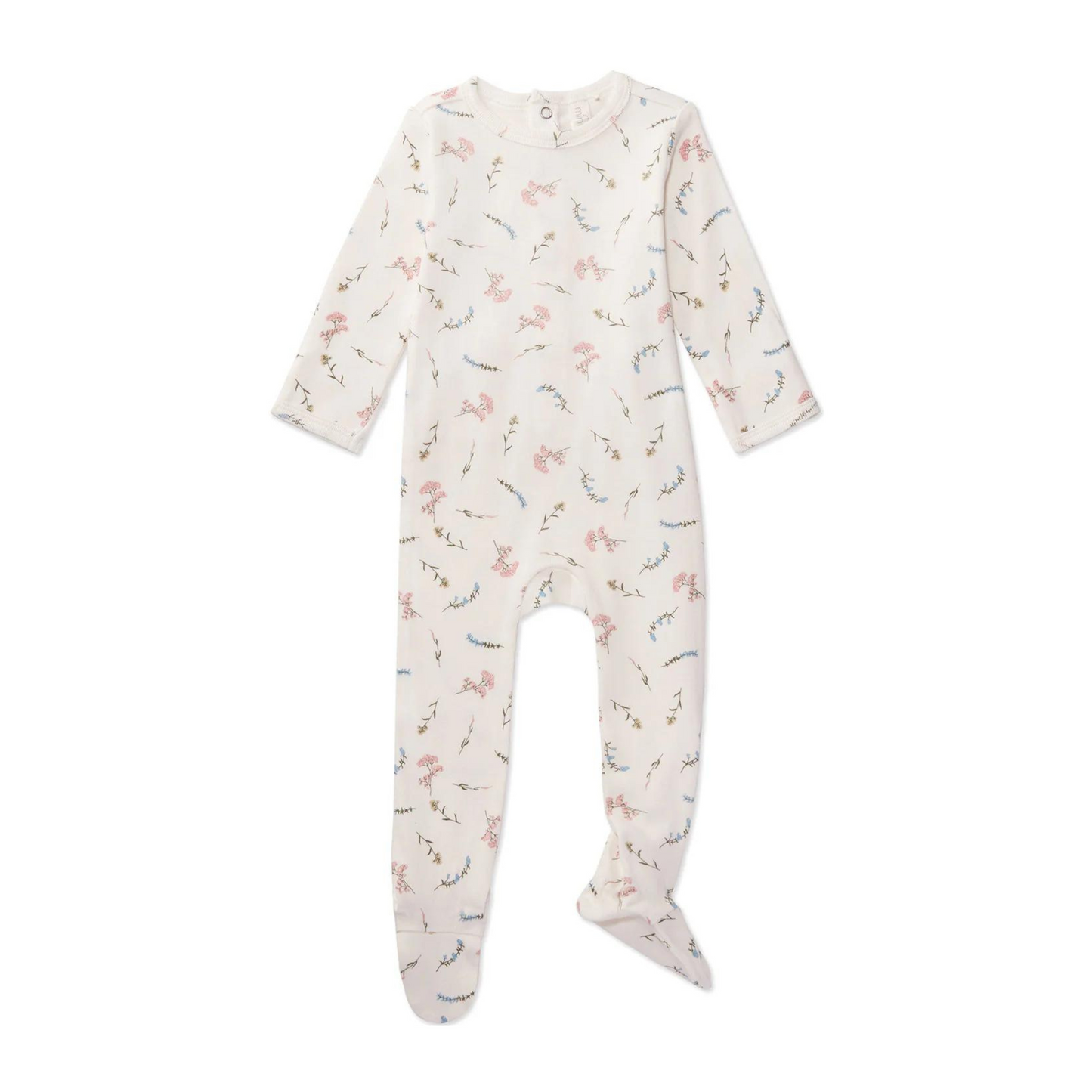 MiniMoi Ribbed Floral Footie