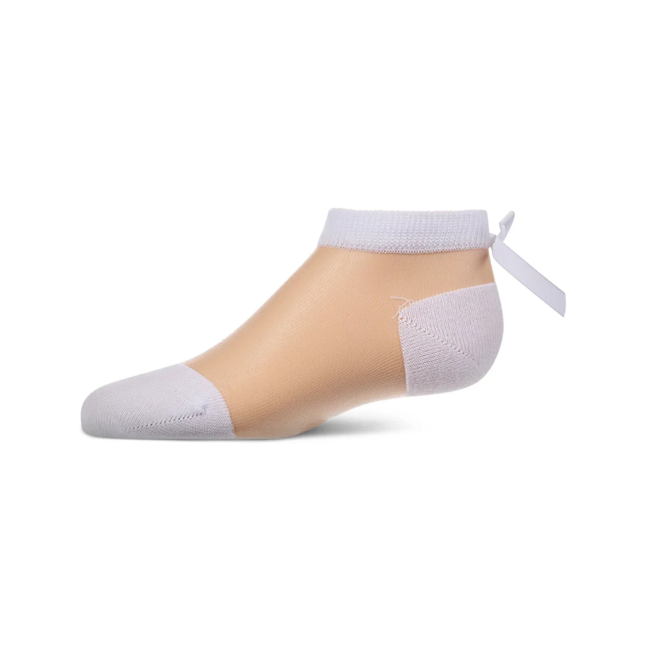 Memoi White Sheer Satin Bow Anklet