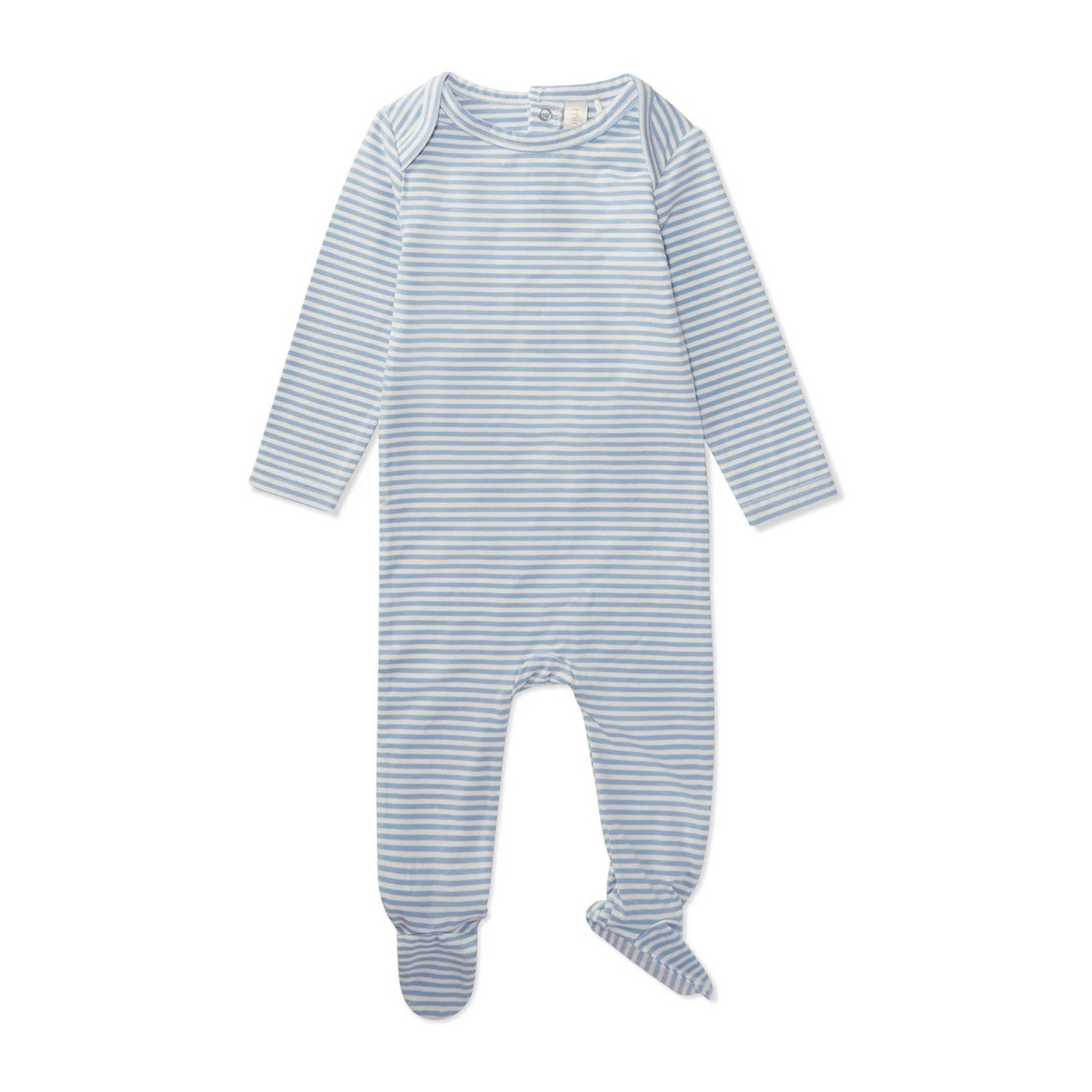 Minimoi Striped Shoulder Flap Footie