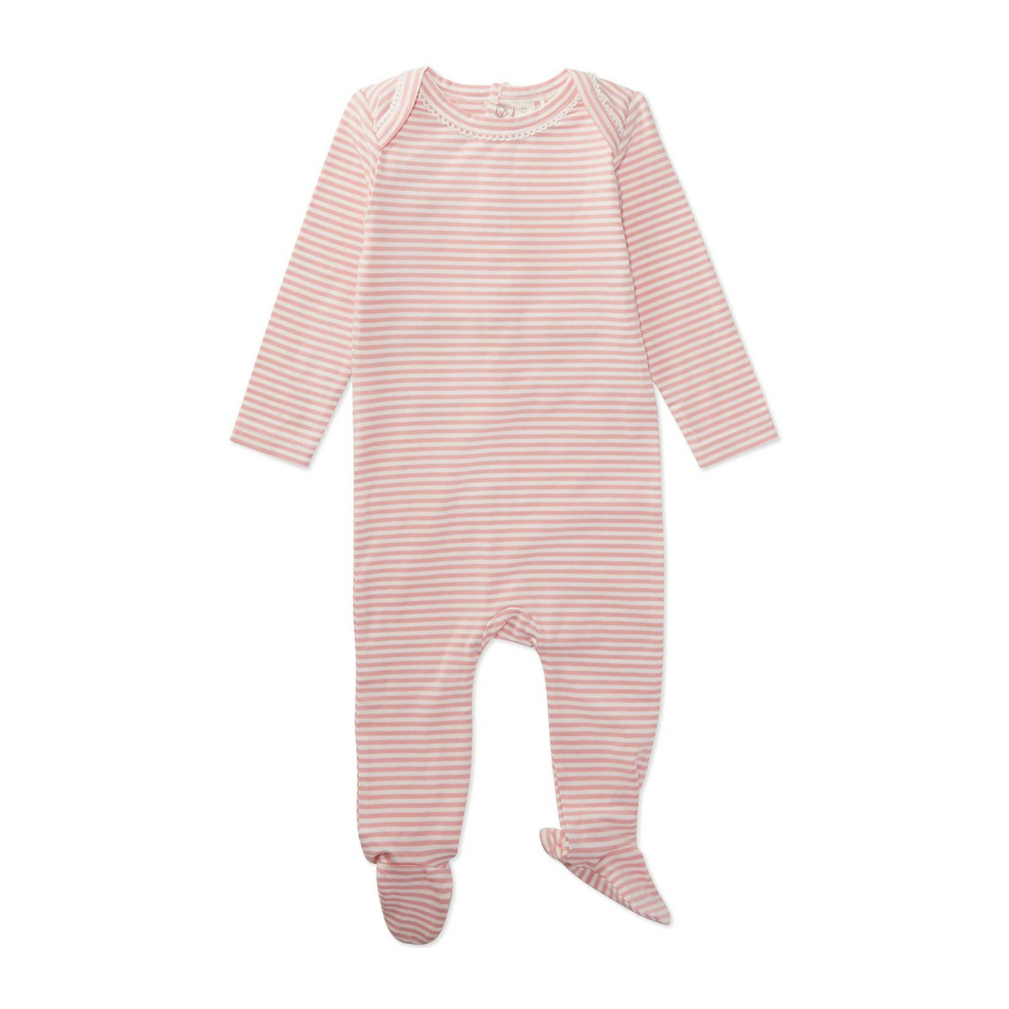 Minimoi Striped Shoulder Flap Footie