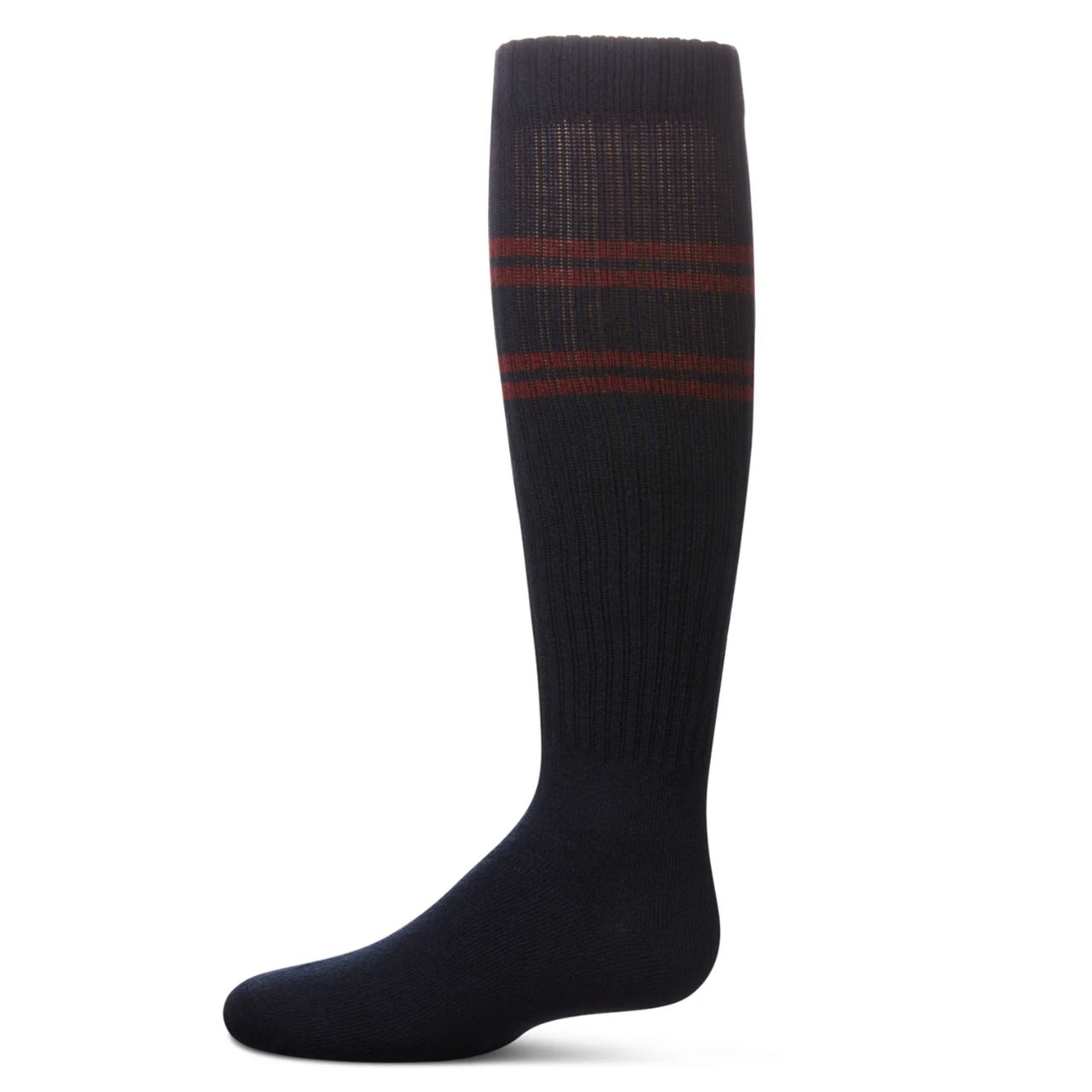 Memoi Girls Ribbed Athletic Stripe Knee High Socks