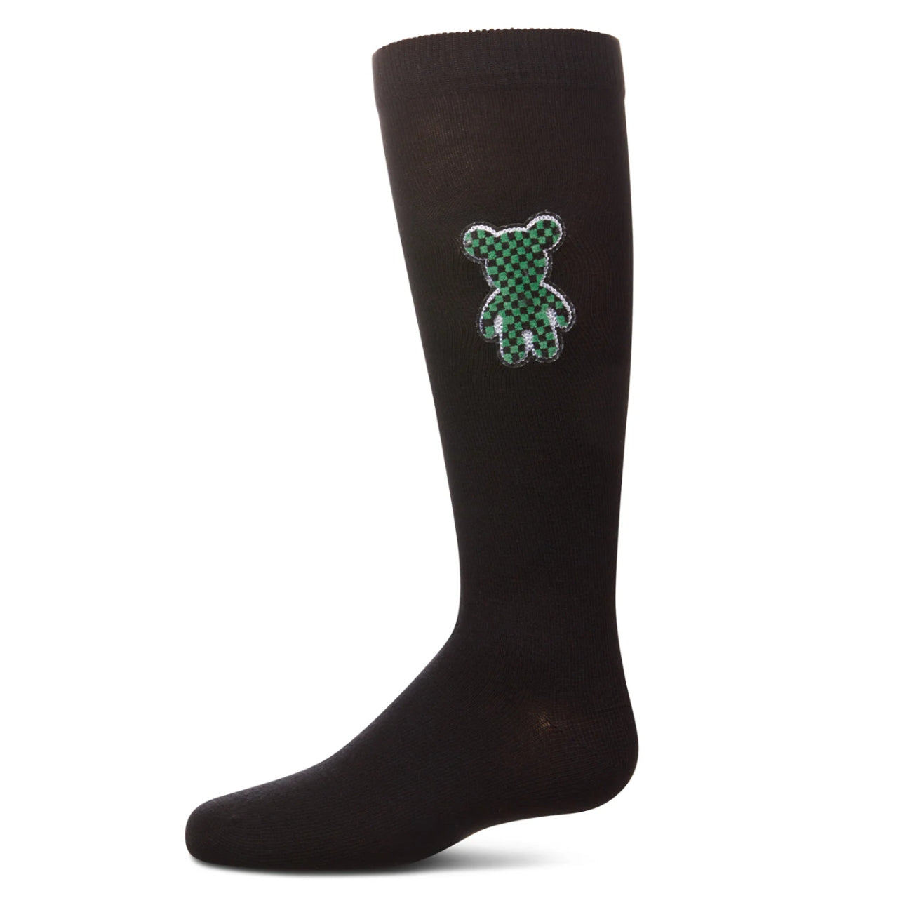 Memoi Girls Boxed Bear Patch Knee High Socks