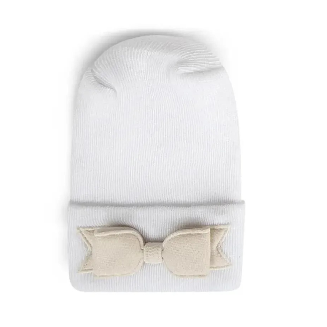Adora Cream Hospital Hat - Linen Bow