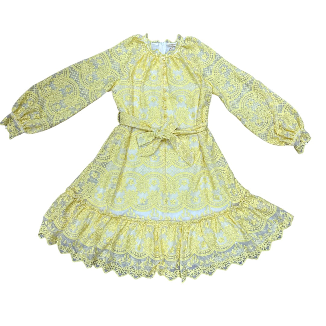 Marlo Kids Lemon Kaia Lace Embroidered Mini Dress