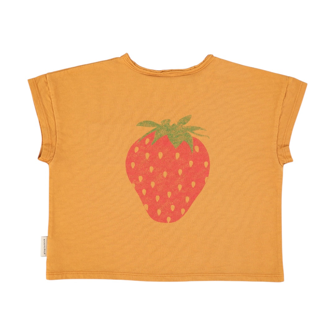 Piupiuchick Camel /Strawberry Short Sleeve Tee