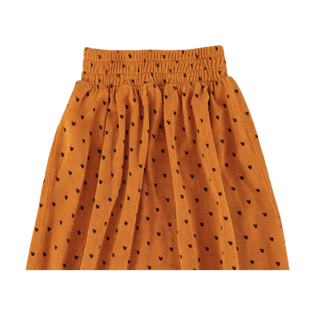 Piupiuchick Camel /Black Hearts Knee Length Skirt