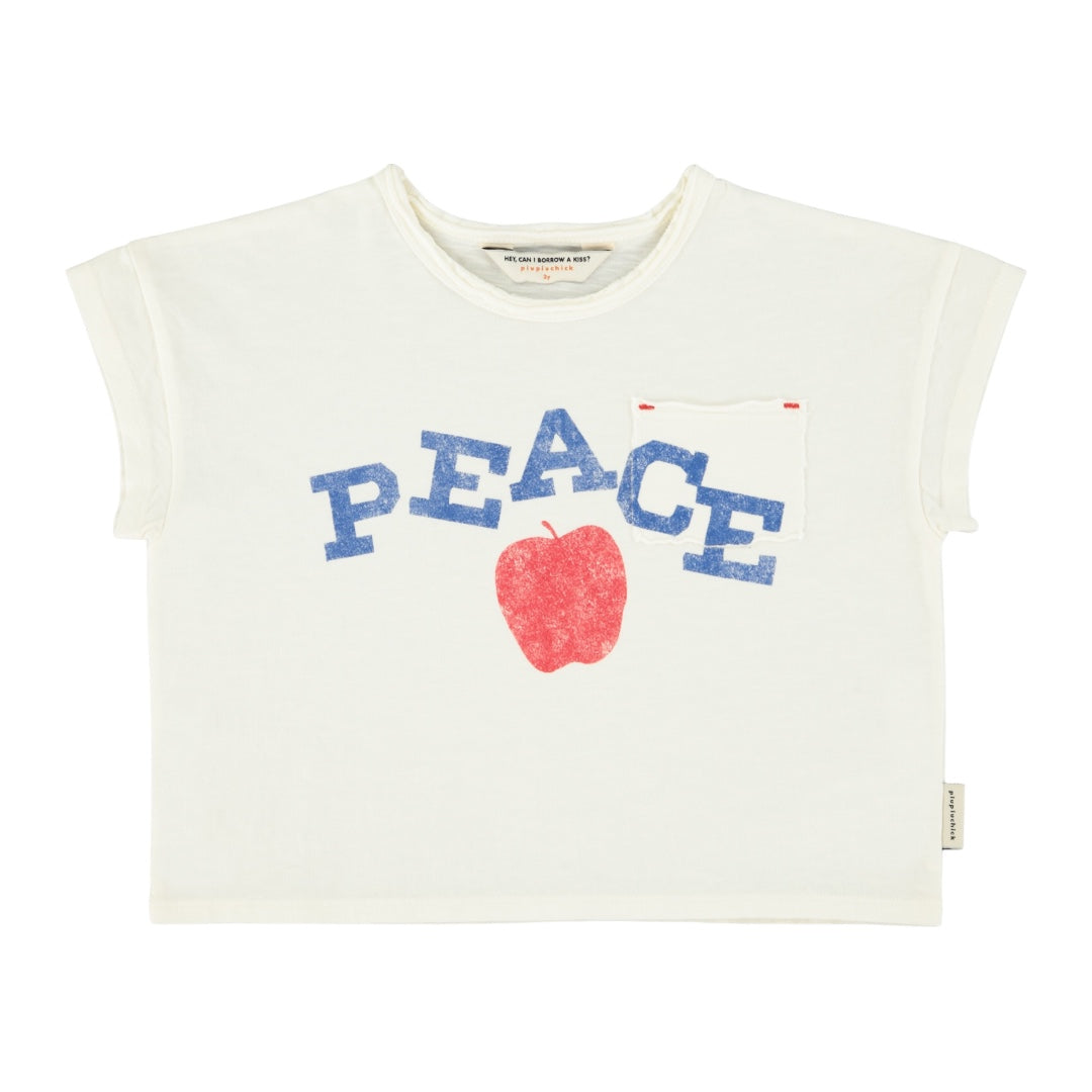 Piupiuchick Ecru Peace Short Sleeve Tee