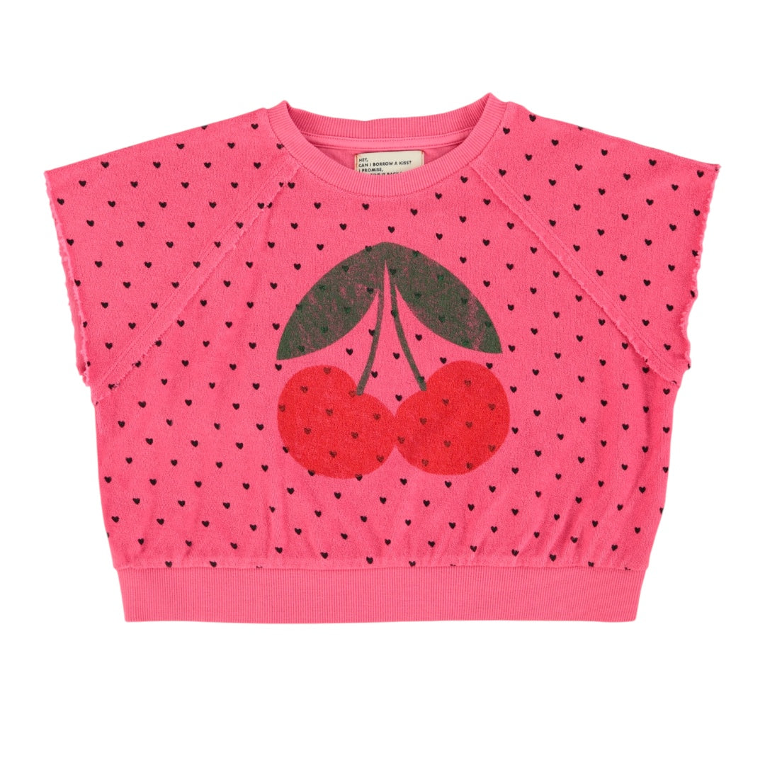 Piupiuchick Pink / Cherry Sleeveless Sweatshirt