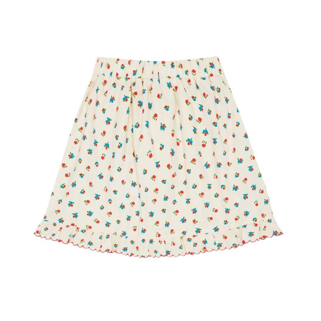 The Campamento Ecru Small Flowers Allover Short Skirt