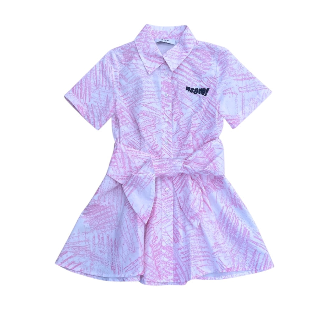 MSGM Pink Stripe Poplin Dress