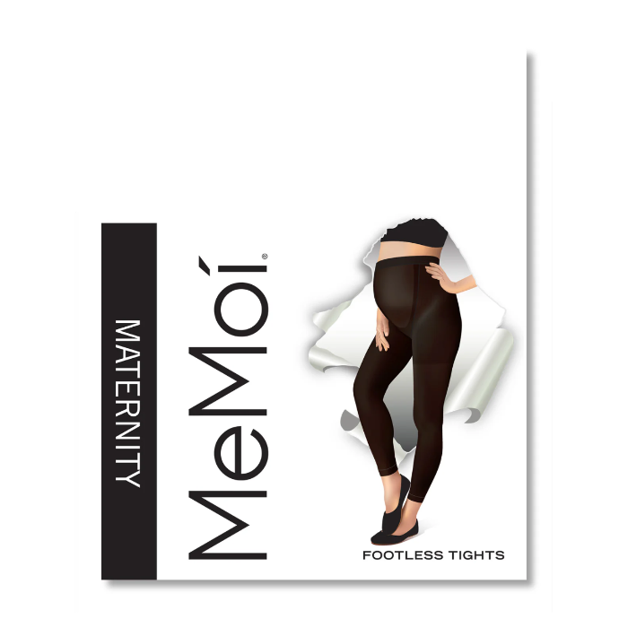 Memoi Womens Opaque Maternity Footless Tights with Extra Large Waist
