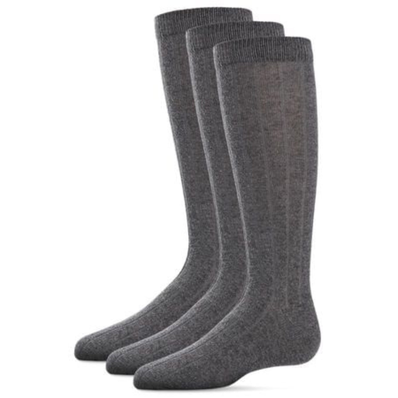 Memoi Boys 3 Pair Pack Basic Cotton Blend Ribbed Crew Socks