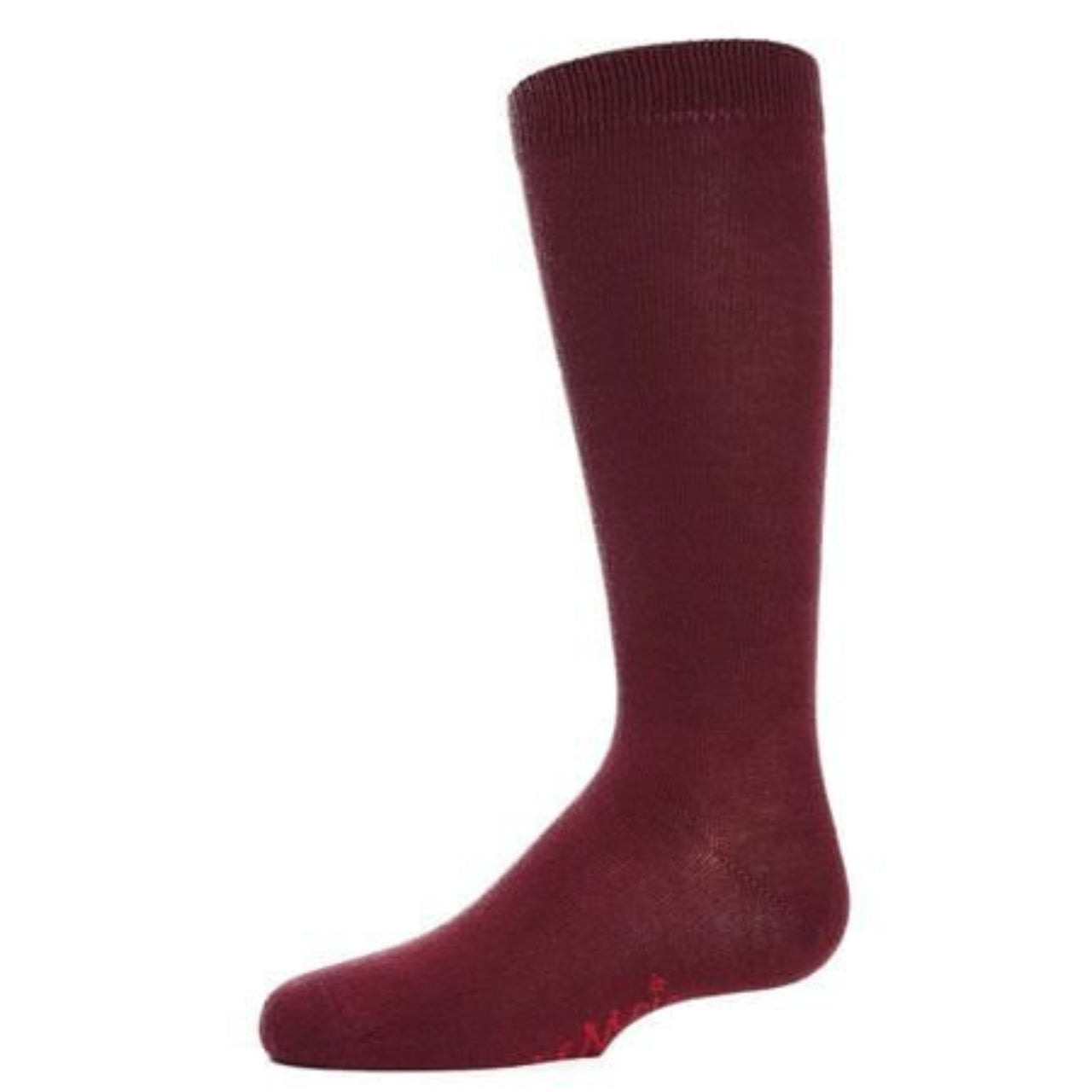 Memoi Kids Basic Cotton Blend Knee High Socks Burgundy