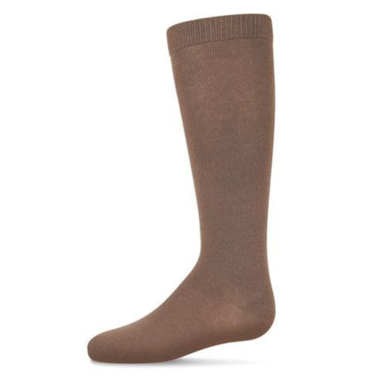 Memoi Kids Basic Cotton Blend Knee High Socks Toasted Almond