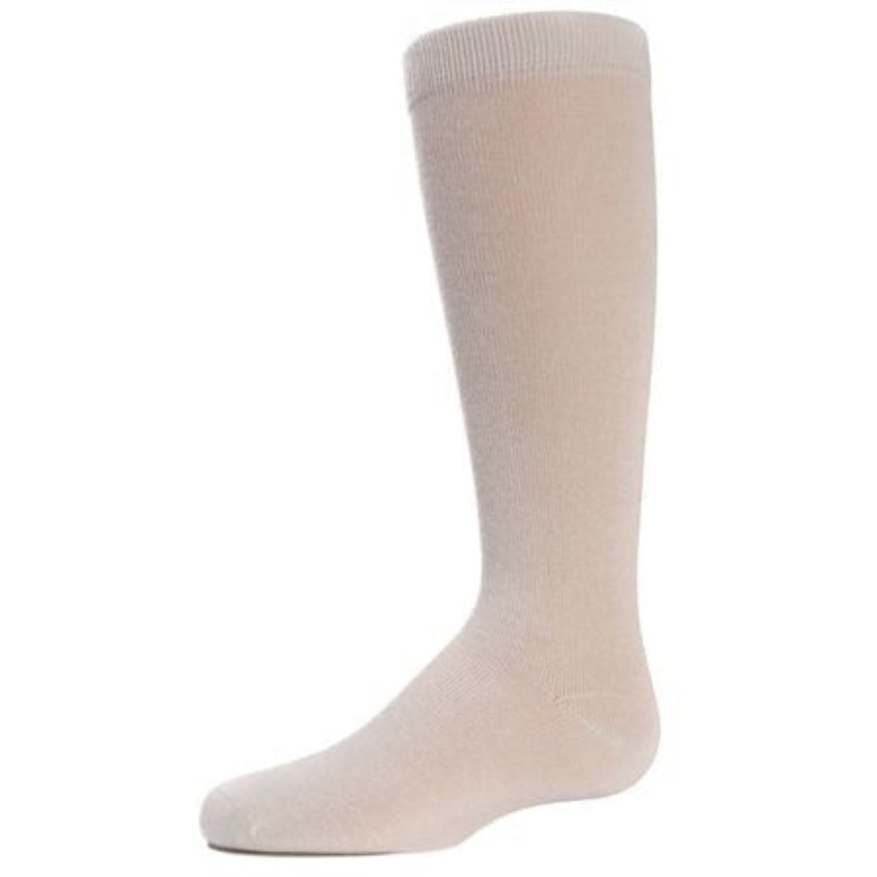 Memoi Kids Basic Cotton Blend Knee High Socks Winter White