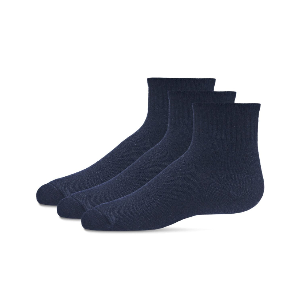 Memoi Kids 3 Pair Pack Mid Cut Cotton Blend Socks