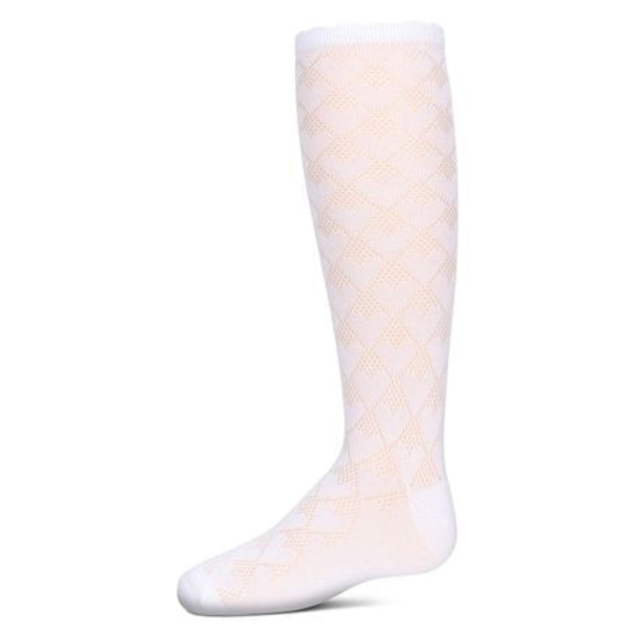 Memoi Girls Open Work Heart Knee High Socks
