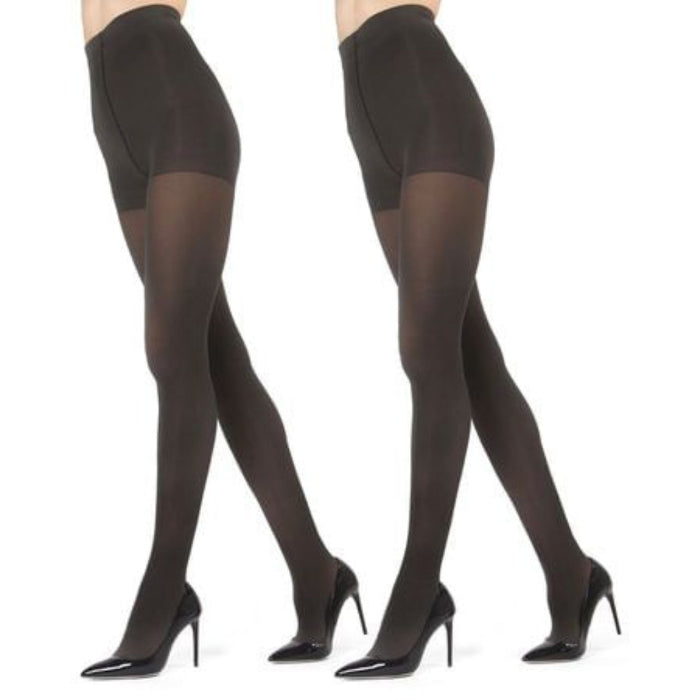 Memoi Womens 2 Pair Pack Perfectly Opaque Control Top Microfiber Tights