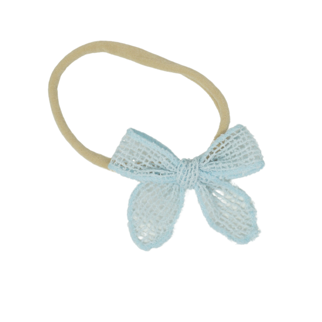 Bandeau Pale Blue Netting Crochet Collection Nylon Baby Band