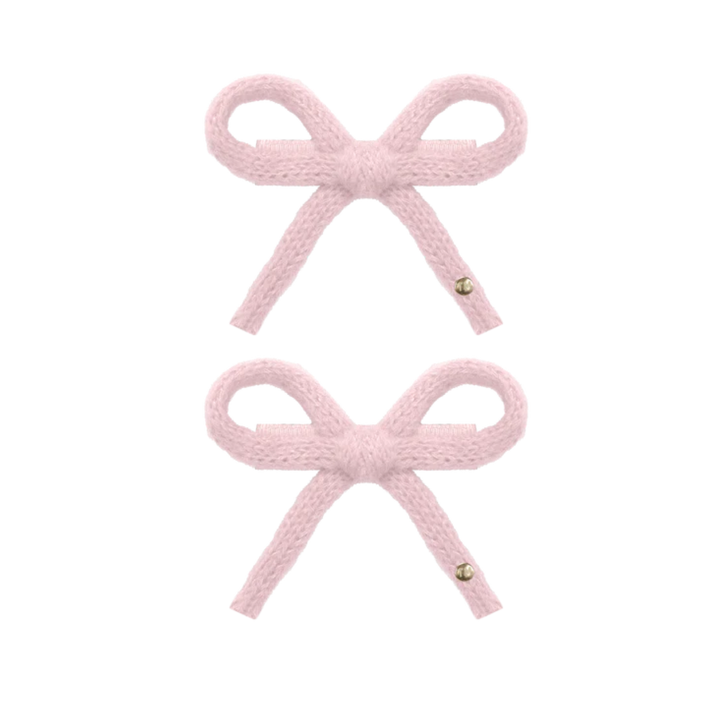 Tis Me Light Pink Knit Ribbon Collection Mini Bow Clip Set Of 2