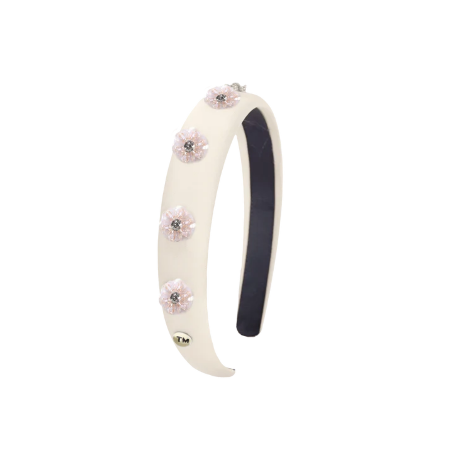 Tis Me Cream Intricate Hand Beaded Hard Headband