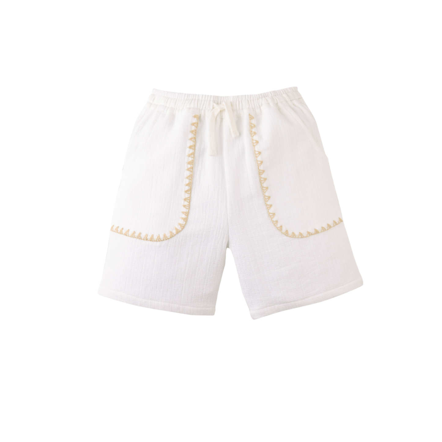 Gingersnaps White Baby Marlow Drawstring Shorts