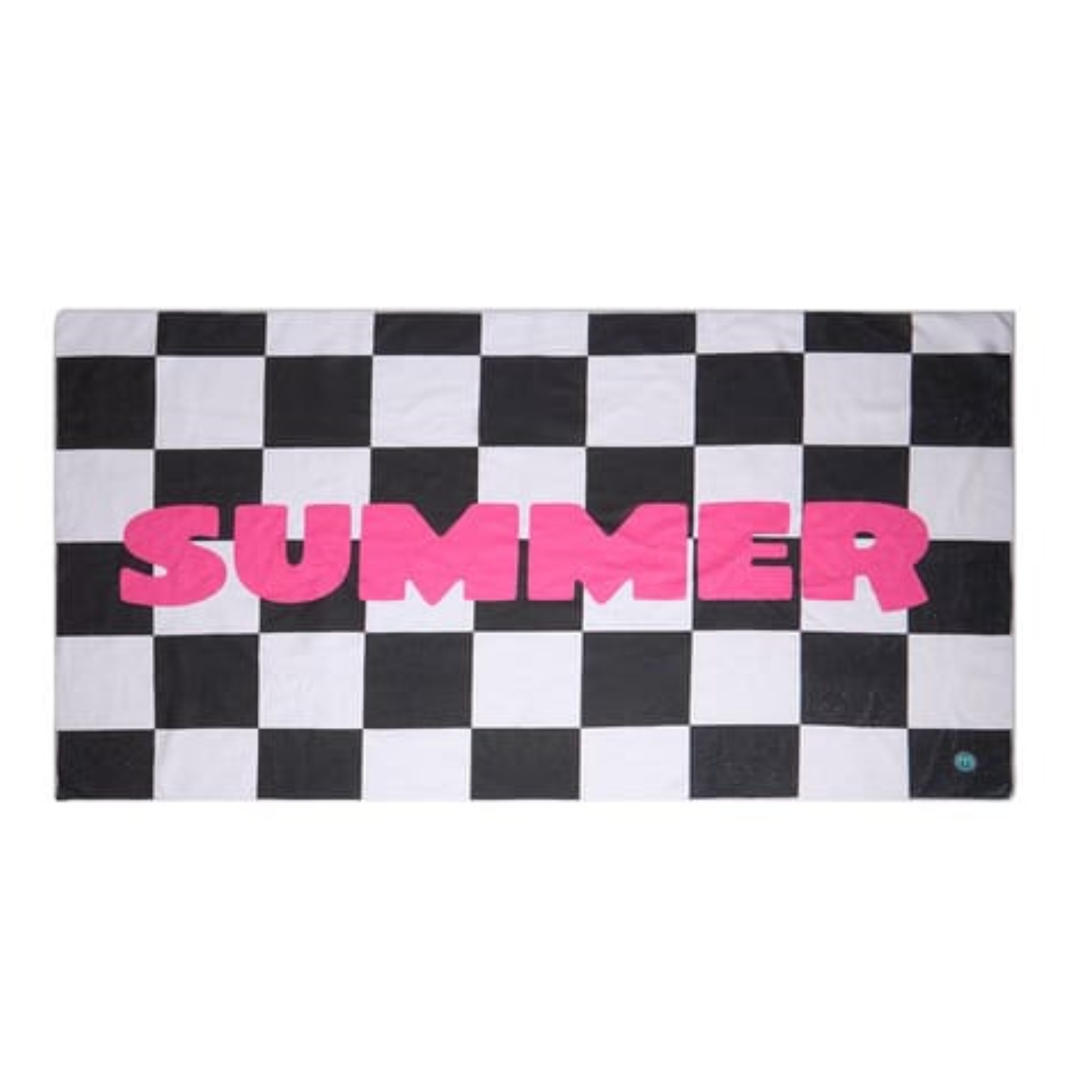 Memoi Black-Pink Summer Checkered Beach Towel