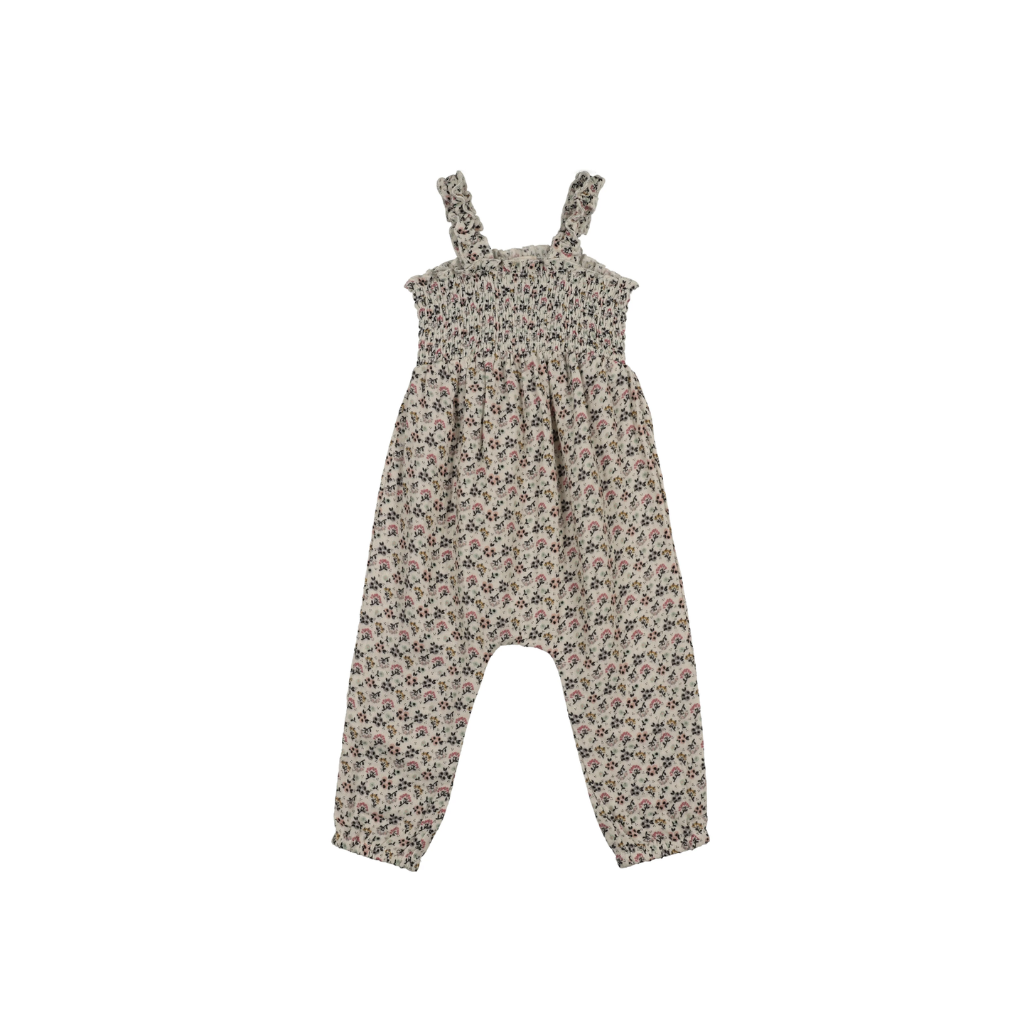 Lil Legs Multi Botanical Smocked Bubble Romper