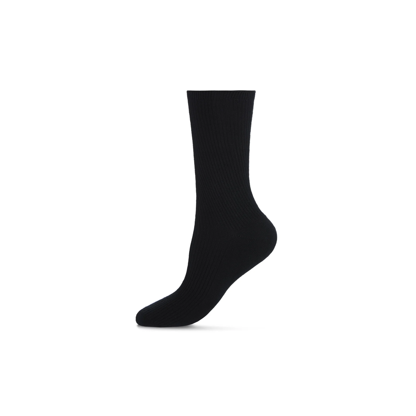 Memoi Womens 2 Pair Pack Bamboo Blend Flat Ribbed Crew Socks