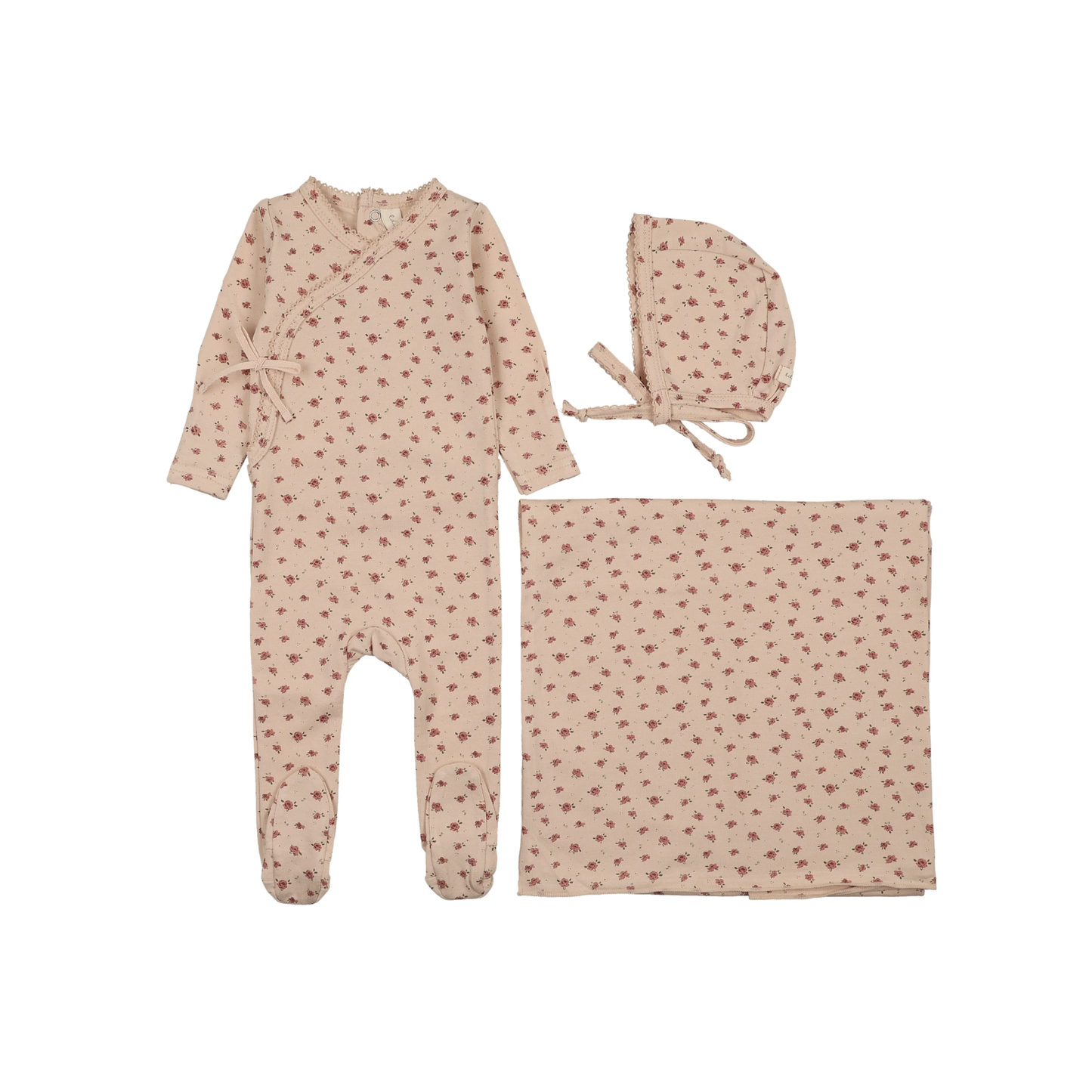 Lilette Petal Printed Wrapover Layette Set