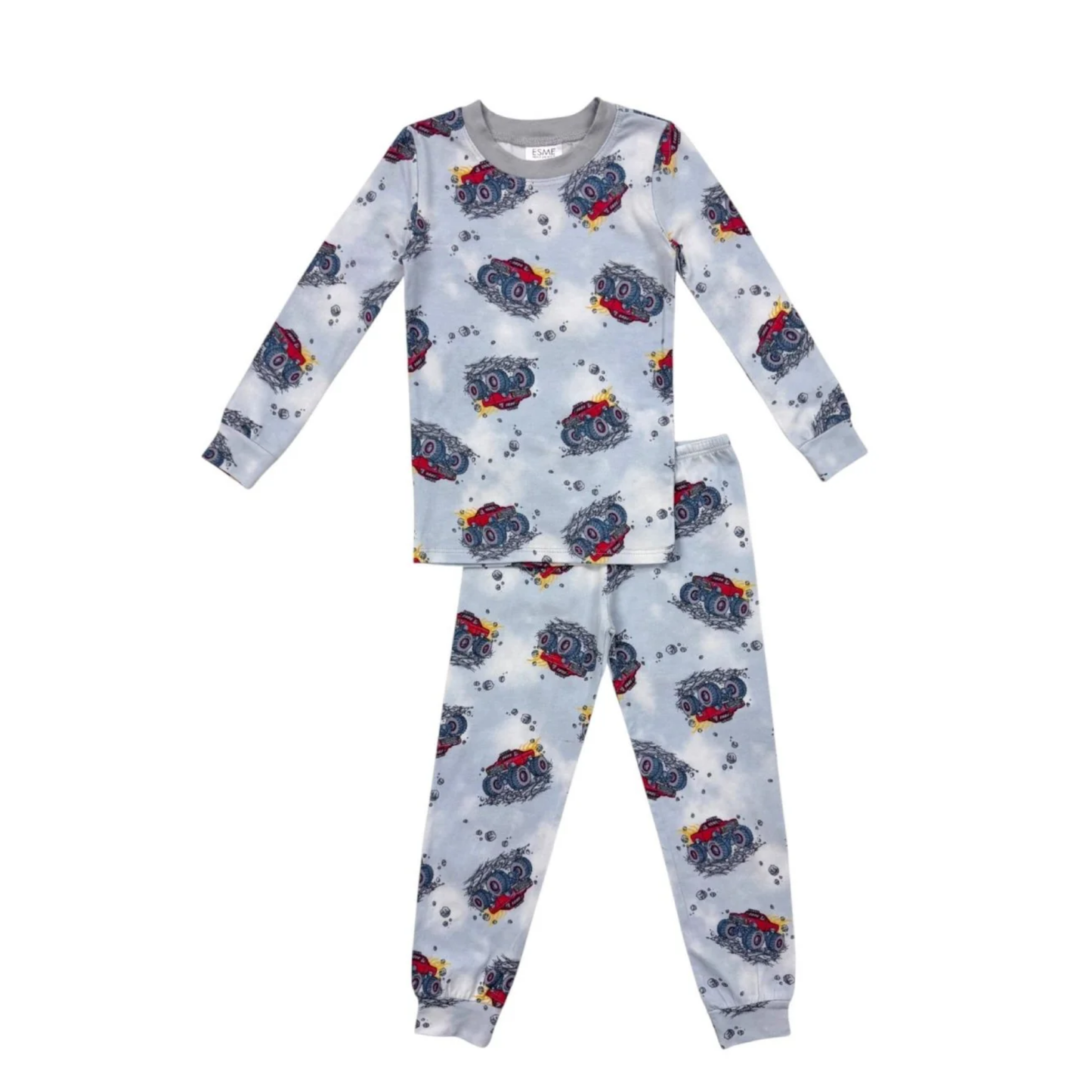 Esme Grey Monster Truck Pajama