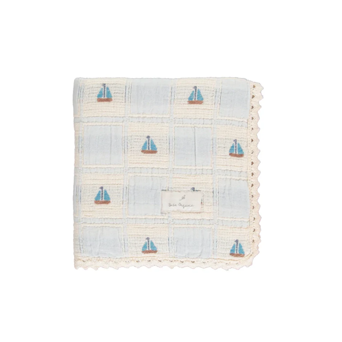 Bebe Organic Boat Patchwork Sailor Blanket