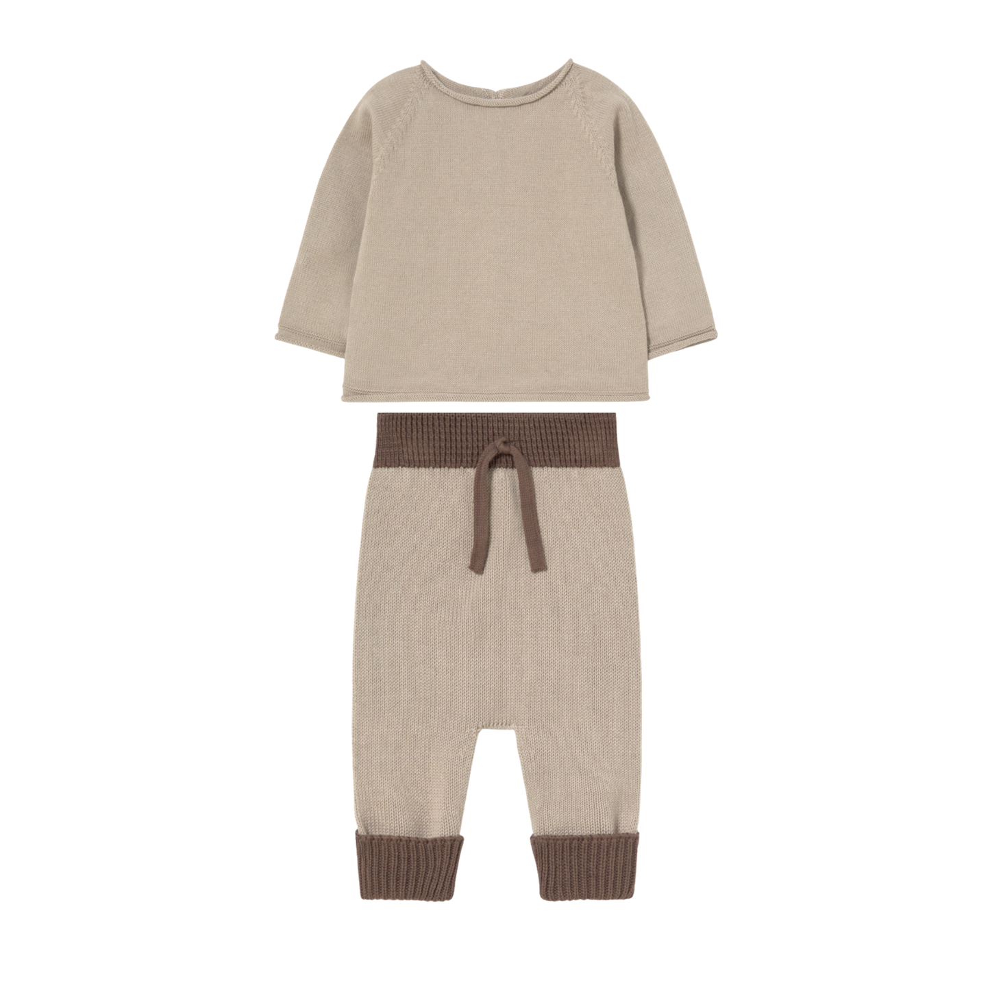 Li & Me Dune / Coffee Knit Pants Set