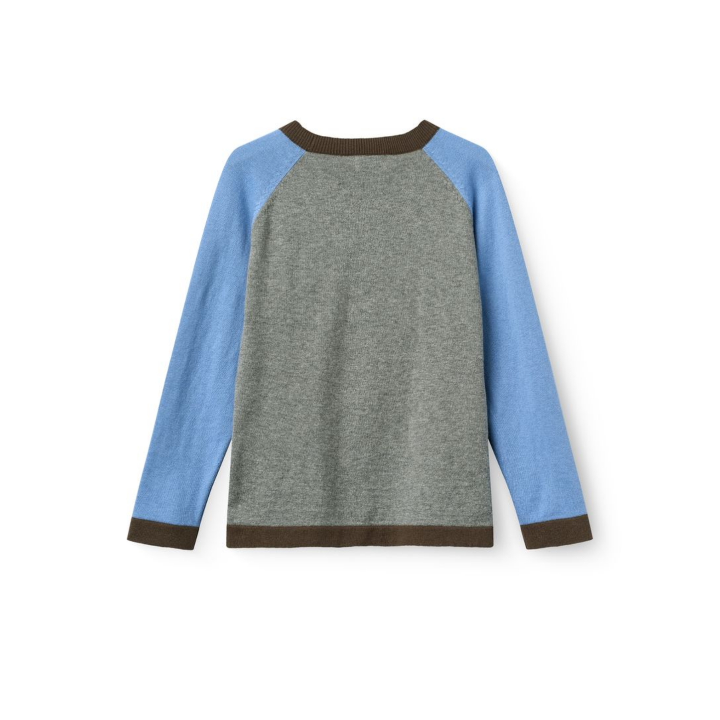 Copenhagen Colors Grey Contrast Long Sleeve Knit Sweater