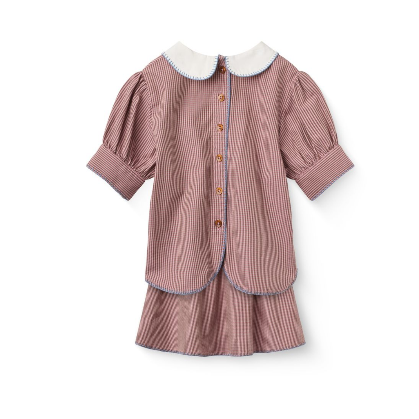 Copenhagen Colors Winter Rose Checkered Knit Skirt Set