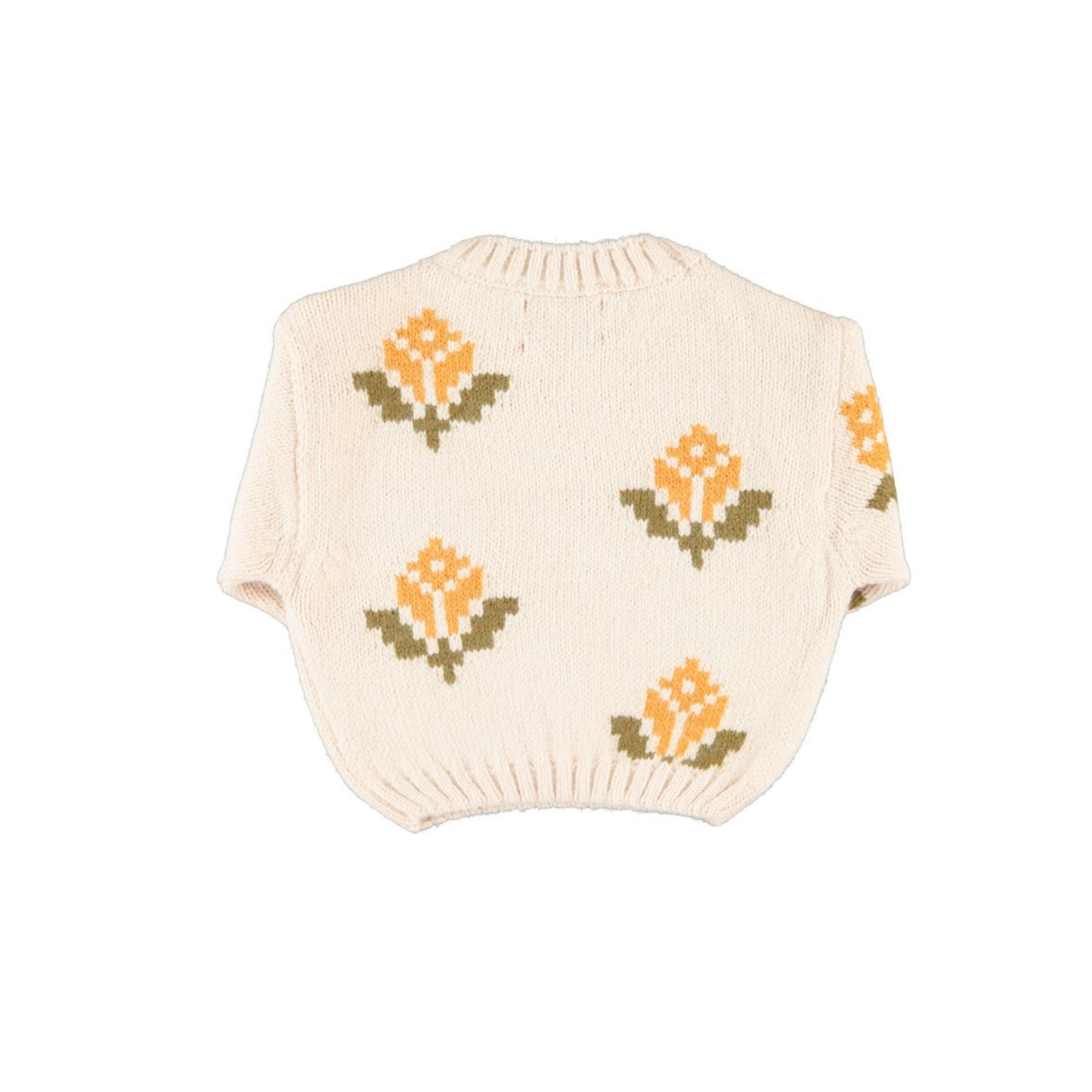 Piupiuchick Ecru Jacquard Flowers Sweater