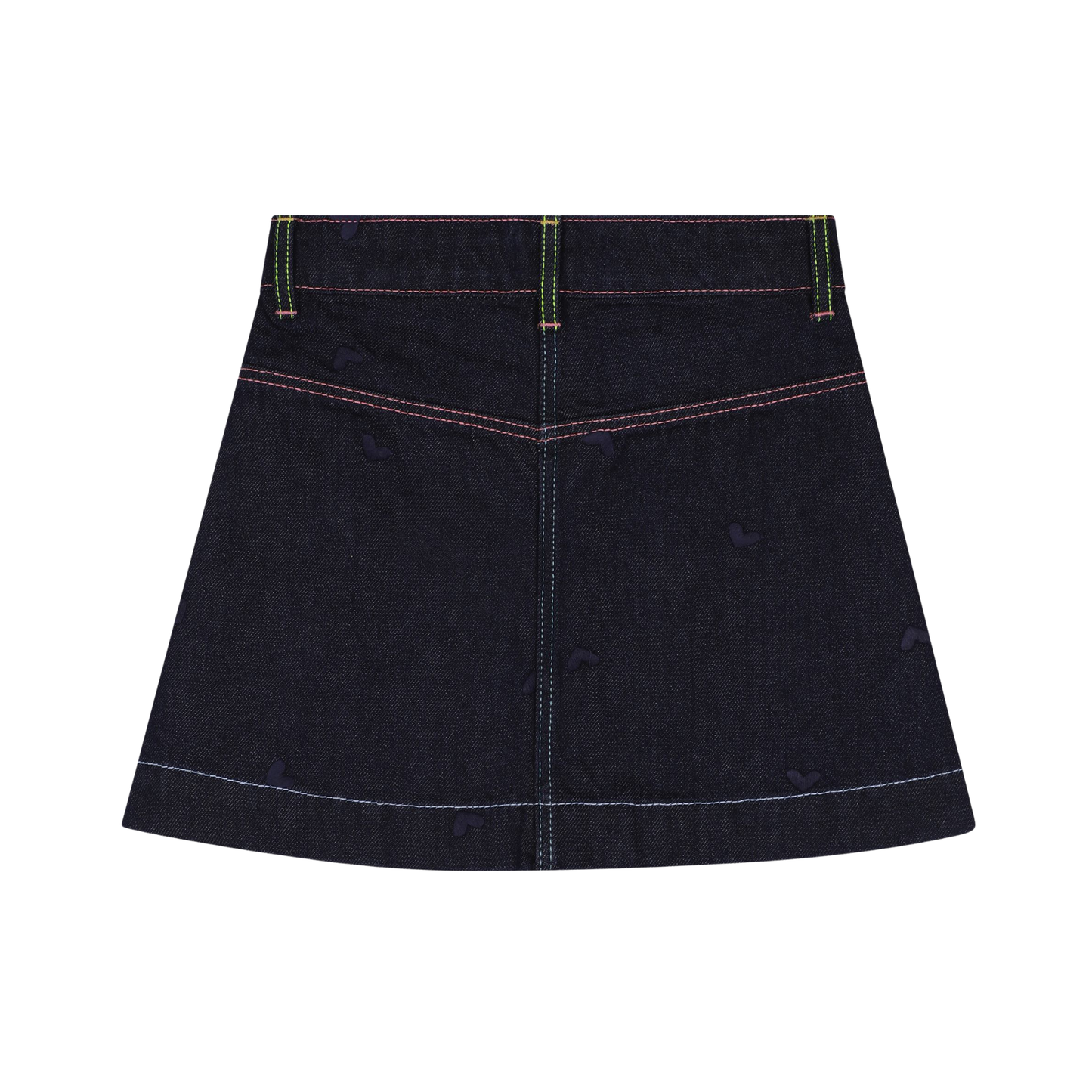 Billieblush Raw Denim Heart Embroidered Denim Skirt