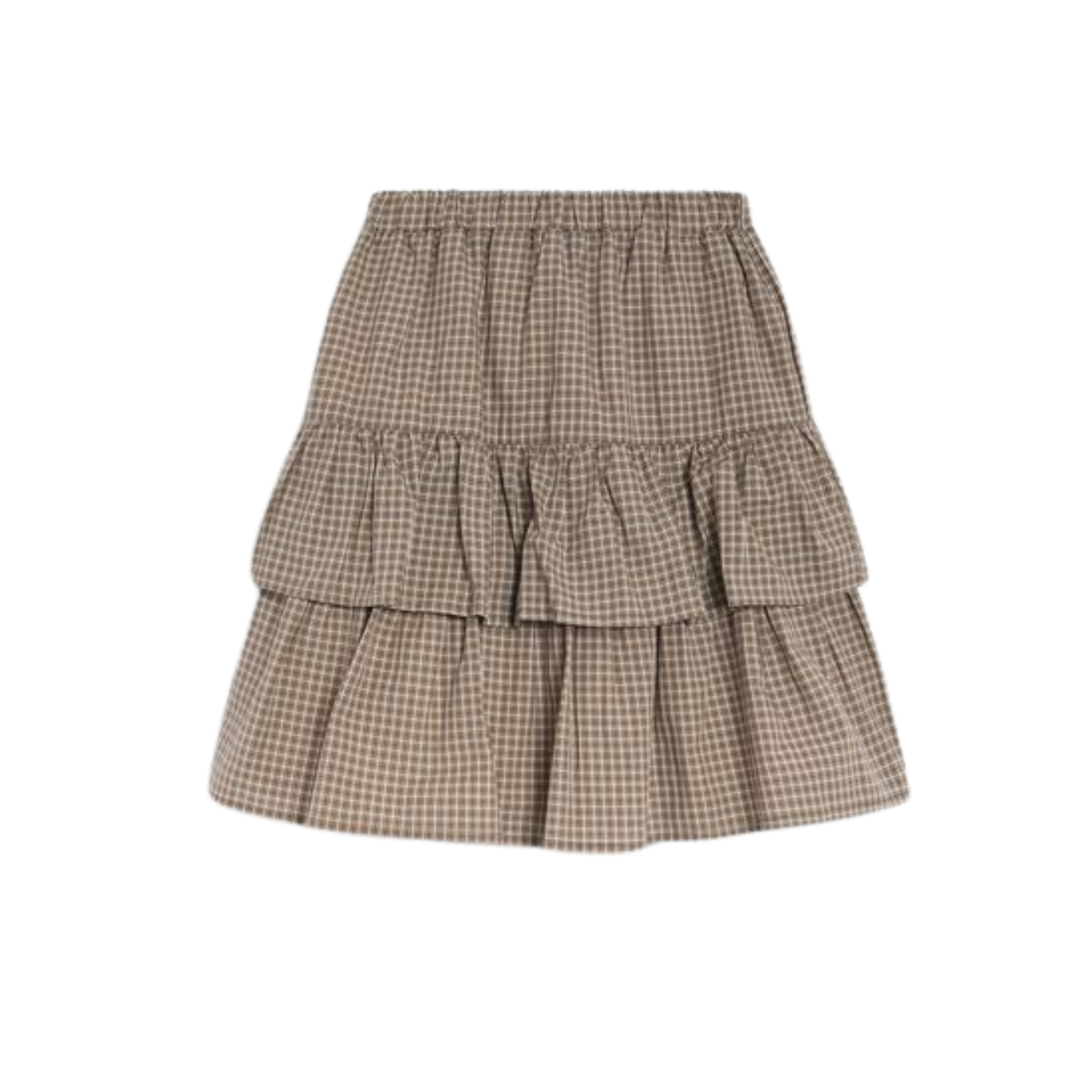 The New Society Wander Check Ruffle Skirt