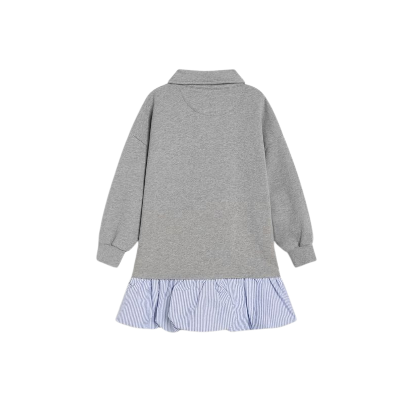 The New Society Mid Grey Melange Ash Sweatshirt Polo Dress