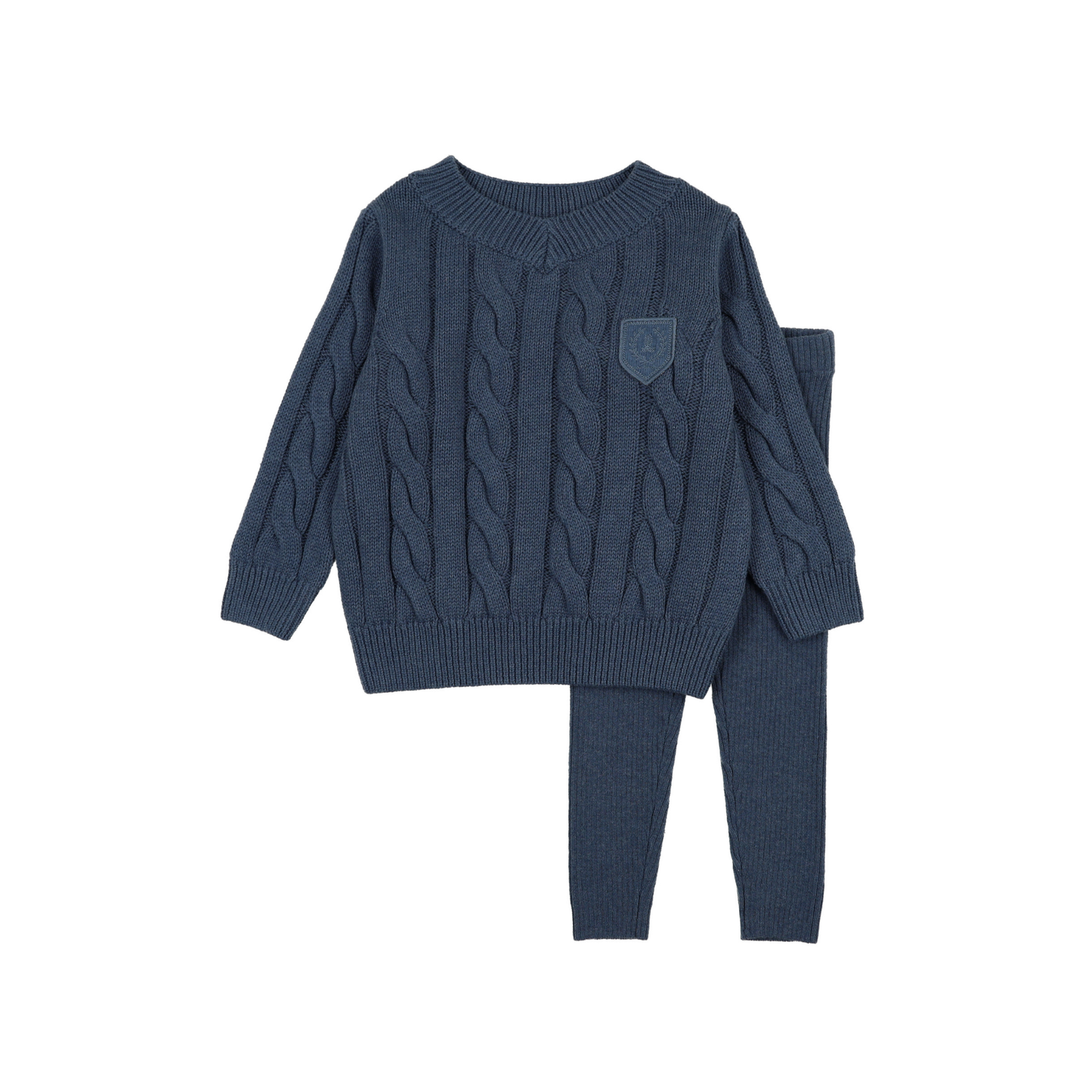 Analogie Navy Chunky Cable Knit Toddler Set