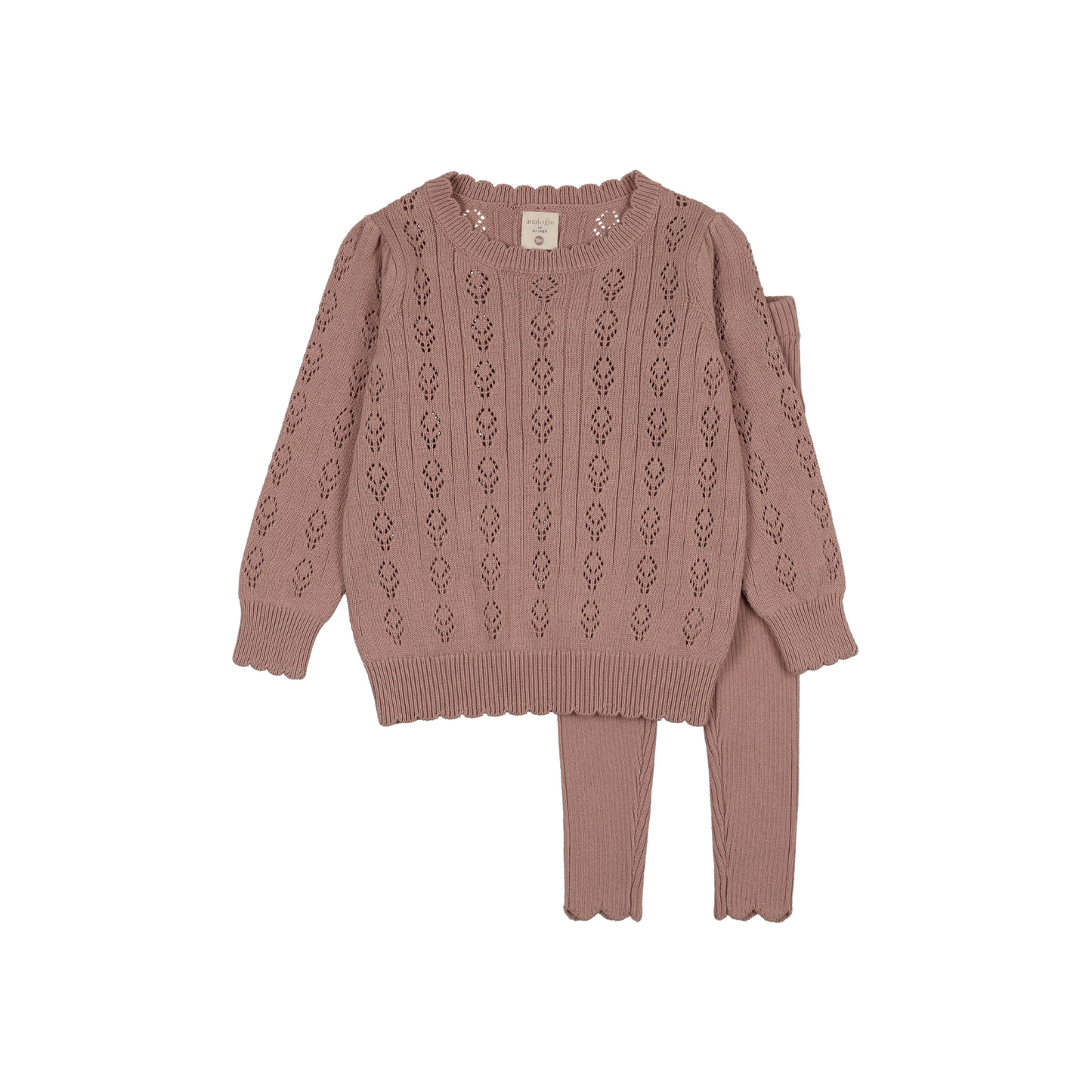 Analogie Dried Rose Girls Knit Set