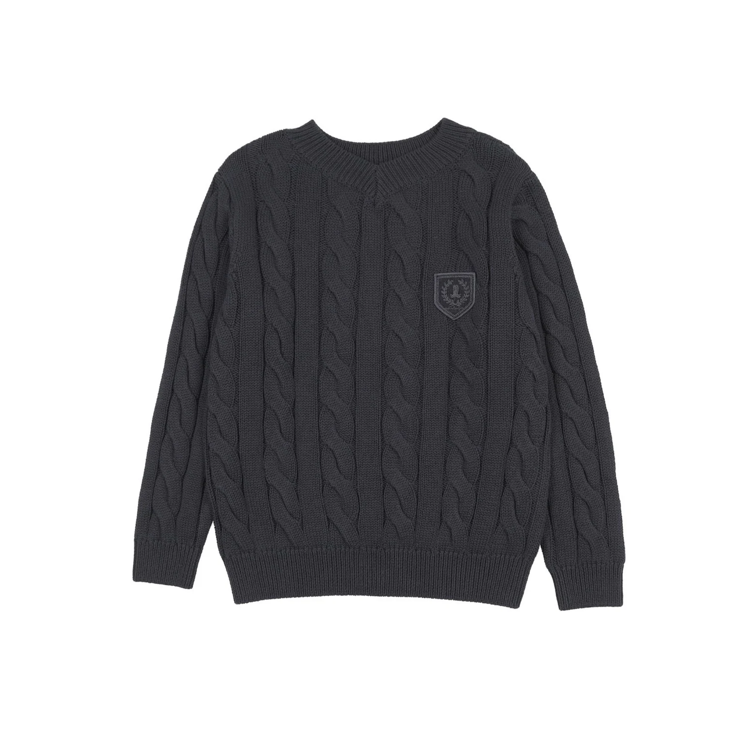 Analogie Navy Chunky V Neck Sweater