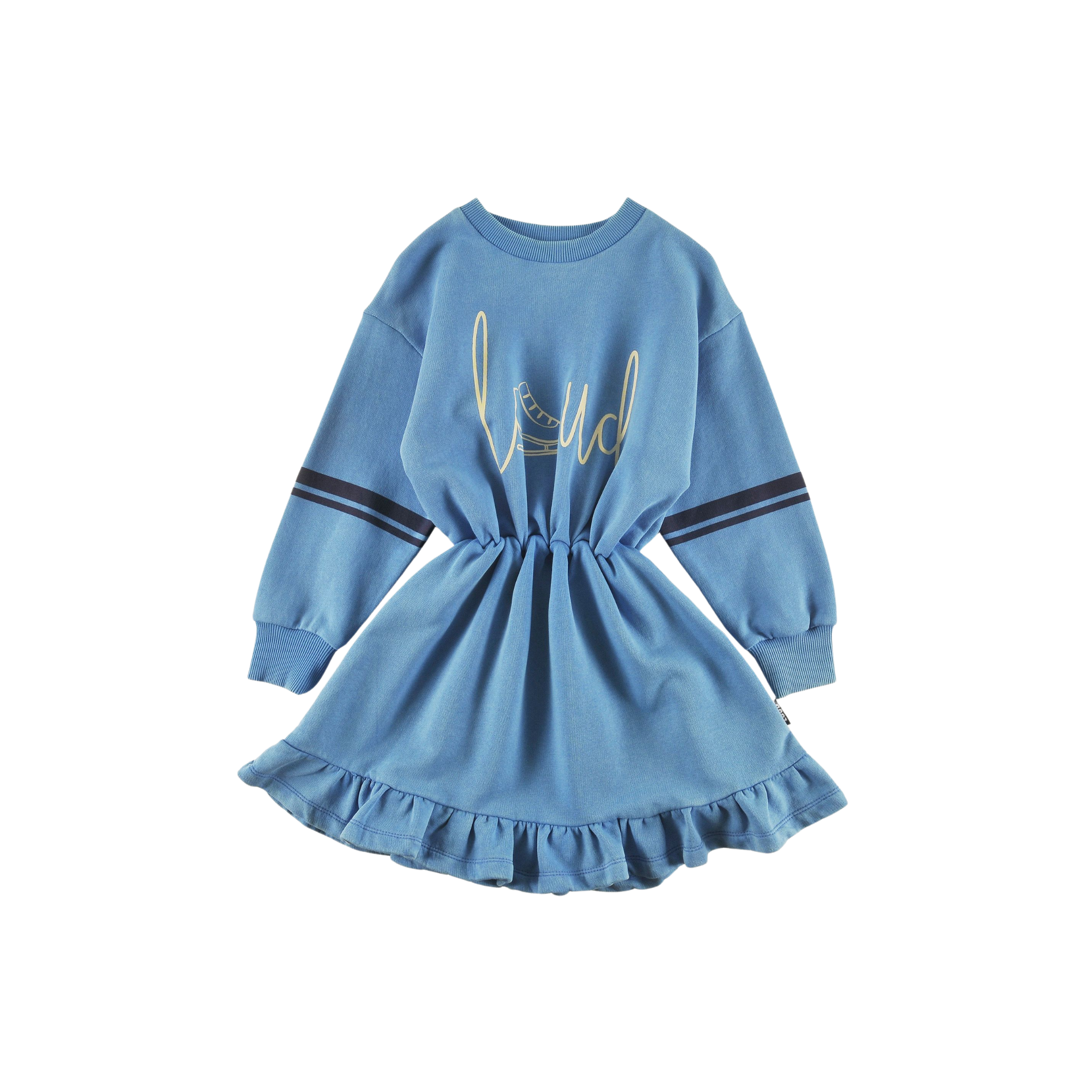 Loud Malibu Blue Apres Skate Print Long Sleeve Dress – Tiptoe Boutique