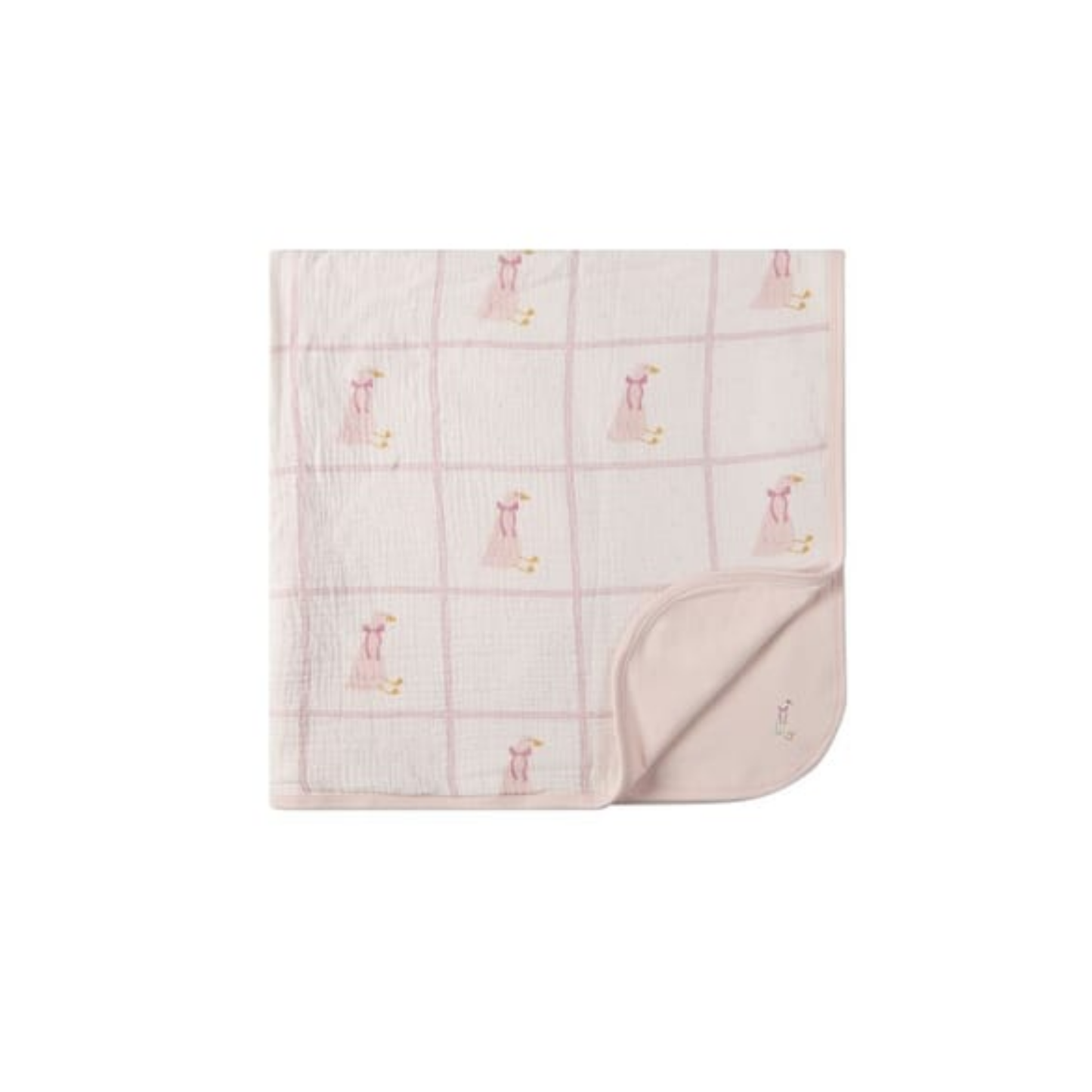 MiniMoi Barely Pink Girls Sitting Goose Blanket