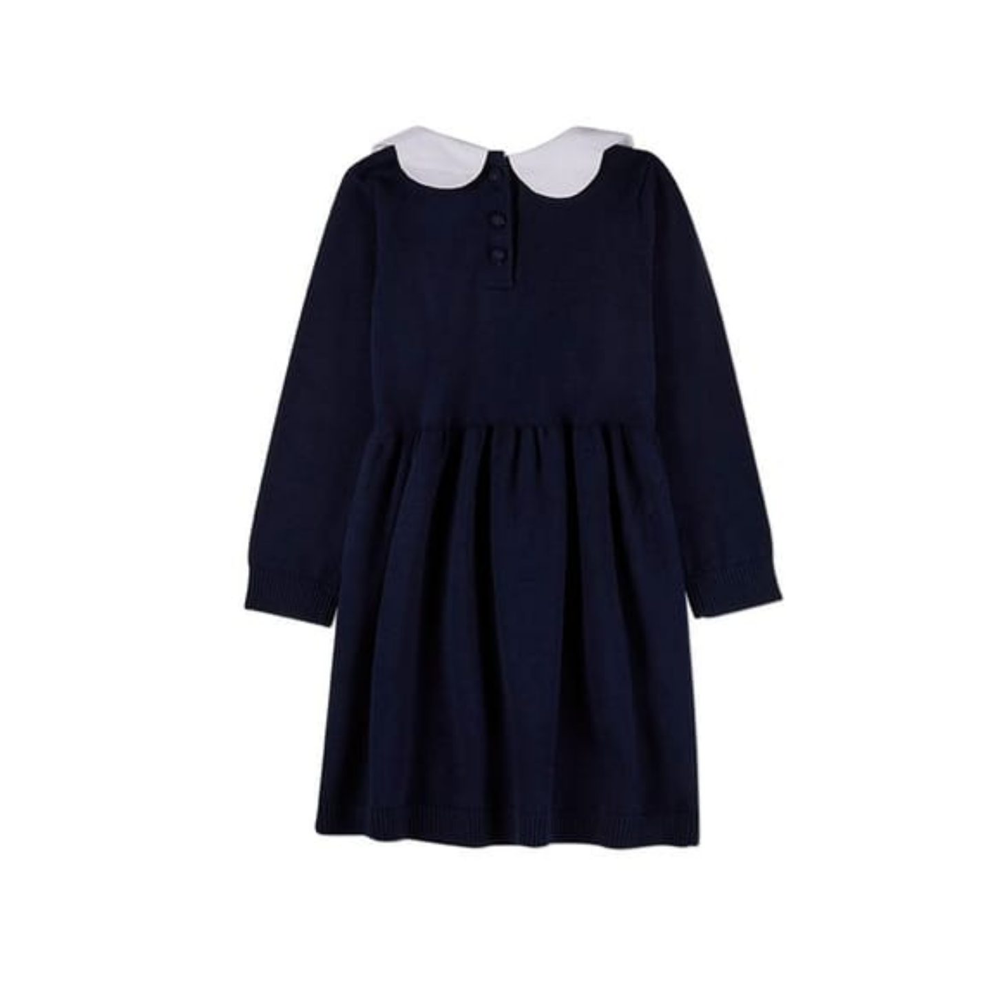 MiniMoi Navy-White Bow Accent Collar Pop Short Dress