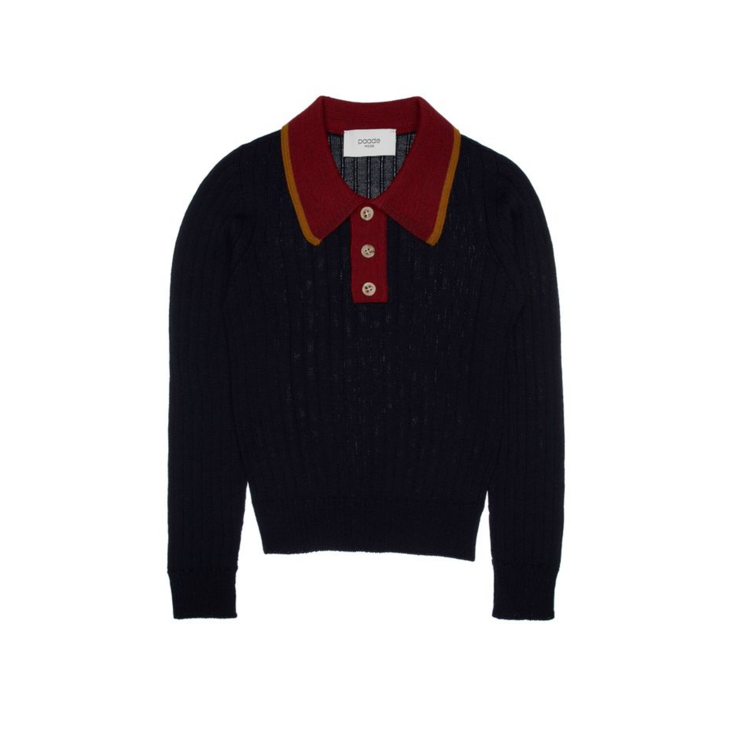 Paade Mode Dark Blue Theo Merino Wool Classic Polo Shirt