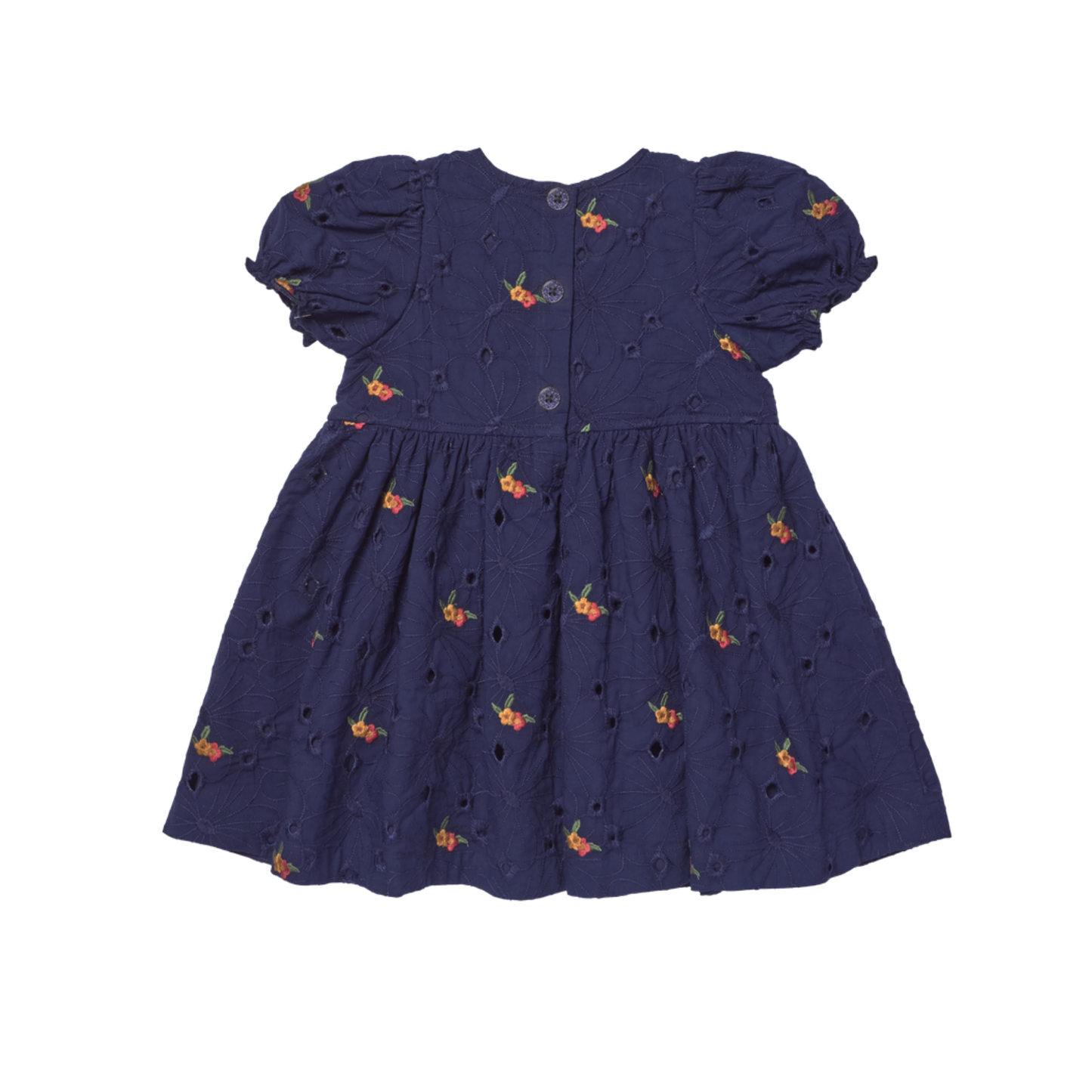 Pink Chicken Navy Eliza Eyelet Embroidered Short Sleeve Dress