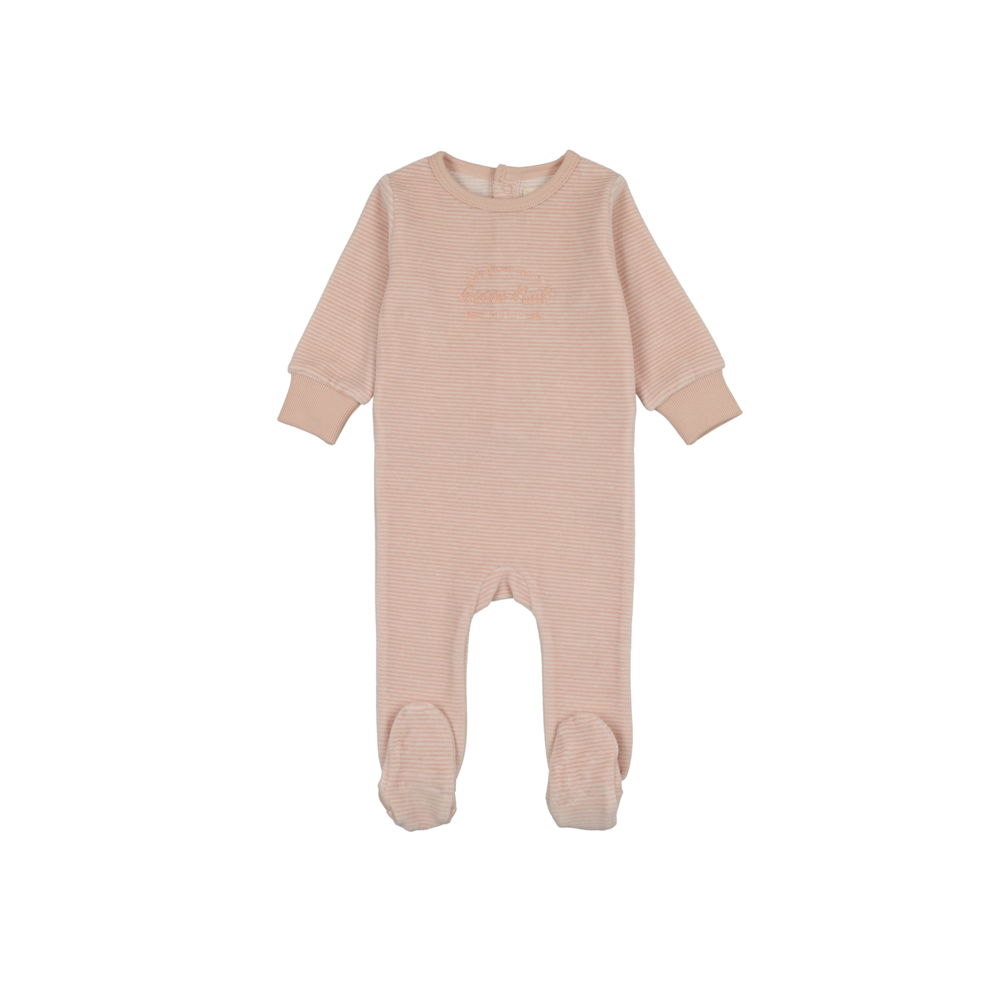 Lil Legs Pink Stripe Velour Stripe Footie