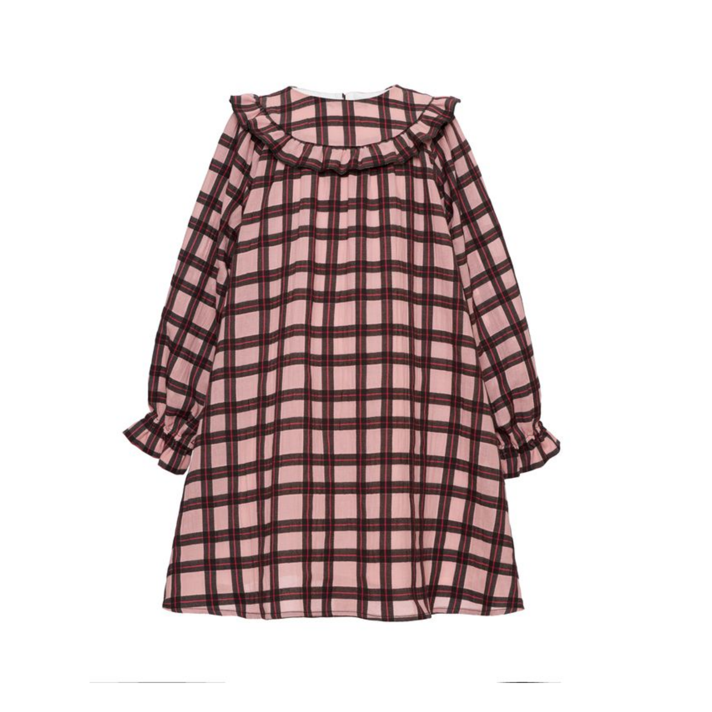 Paade Mode Pink Cotton Check Dress